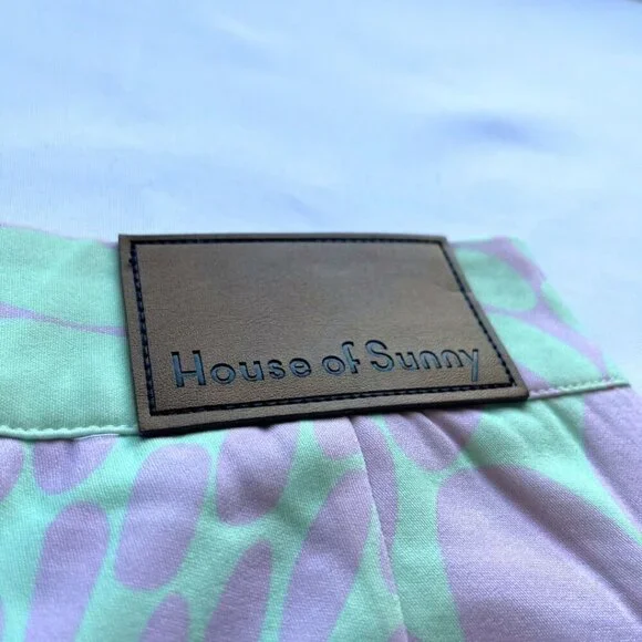 HOUSE OF SUNNY MINT LILAC PURPLE HAZE PARTY FLARE PANTS -  4 - Picture 10 of 11